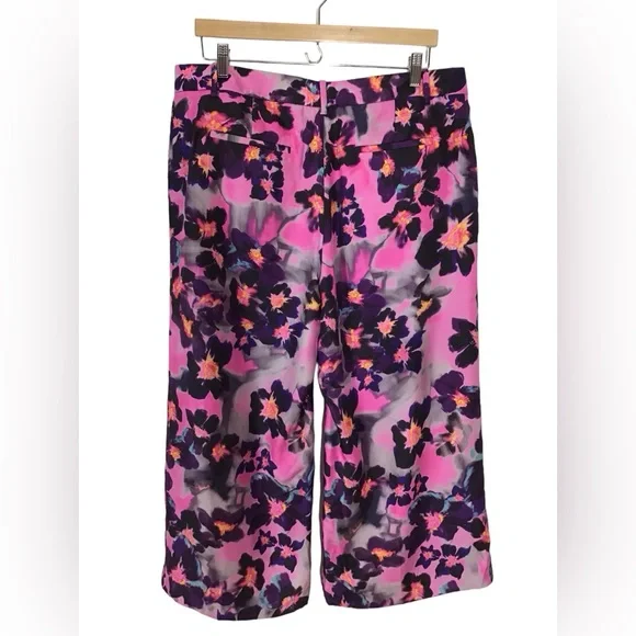 J. Crew Floral Wide Leg Pants - Pink and Purple - Picture 2 of 4